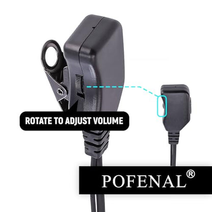 1-Wire 2 Pin Volume Adjustable Earpiece Compatible with BTECH, Kenwood, Retevis Walkie Talkie with Mic Tansparent Air Acoustic Tube Headset (1-Wire 2 Pin) - style: 1Pack-1 wire 2 pin
