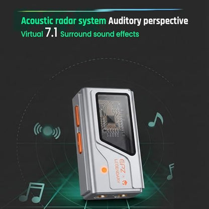 EPZ USB-C Gaming Sound Card Hi-Fi Grade DAC Chip Adaptive Dual 3.5mm Ports Portable Sound Card Built-in EQ Visualisation - color: silver