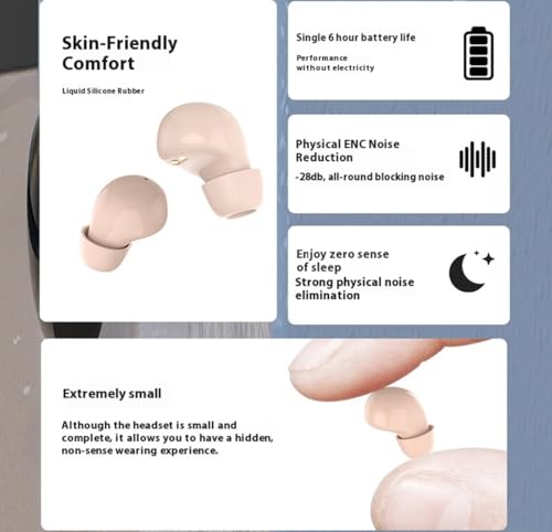 Xmenha Ear Buds Small Mini Invisible Earbuds Wireless Bluetooth Hidden for Work Micro Tiny Discreet Smallest Earbuds for Small Ears Hidden Discreet Headphones - color: Black