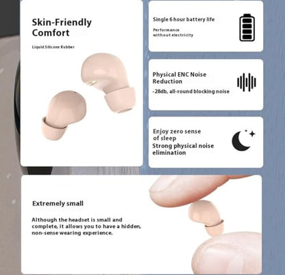 Xmenha Ear Buds Small Mini Invisible Earbuds Wireless Bluetooth Hidden for Work Micro Tiny Discreet Smallest Earbuds for Small Ears Hidden Discreet Headphones - color: Black