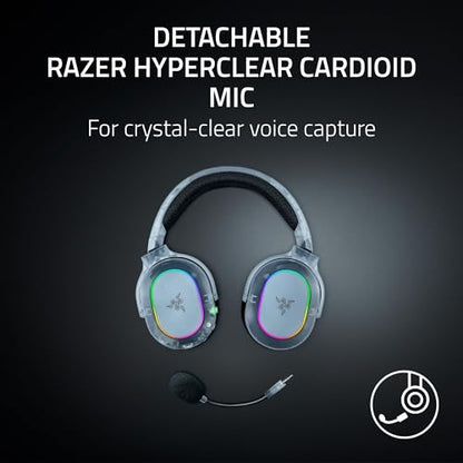 Razer Barracuda X Chroma Wireless Gaming Headset, Phantom White | 2.4GHz Wireless & Bluetooth, Lightweight, RGB, 40mm Drivers, Cardioid Mic, 70 Hr Battery - color: Phantom White