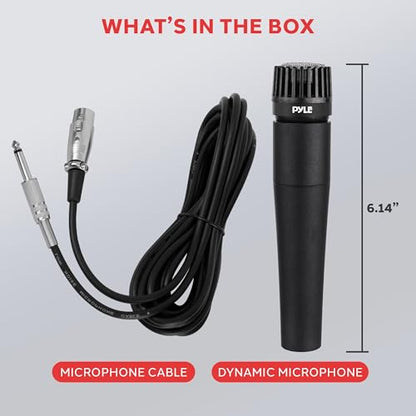 PylePro Dynamic Handheld Microphone, Professional Moving Coil Mic with Built-in Pop Filter, Wide Frequency Response, High Signal Output, Rugged Design, Low Noise Circuitry, 15' ft. XLR Cable Included - style: 1-Pack