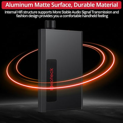 Neoteck Portable 3.5mm Headphone Amplifier with Bluetooth 5.0 Receiver | Two-Stage Gain Switch, 16-300 Ohm HiFi Earphone Amp, Aluminum Matte Surface
