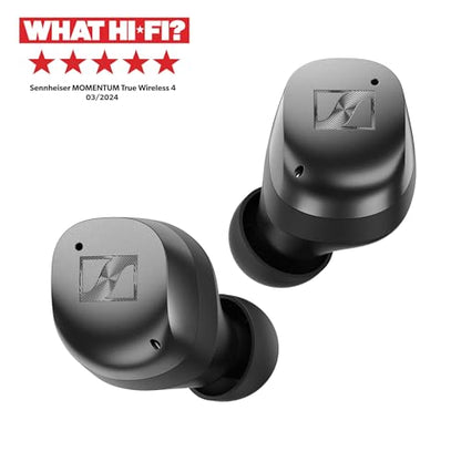 Sennheiser Momentum True Wireless 4 Smart Earbuds with Bluetooth 5.4, Crystal-Clear Sound, Comfortable Design, 30-Hour Battery Life, Adaptive ANC, LE Audio and Auracast - Black Graphite - color: Black Graphite, size: Medium, style: Modern wireless design