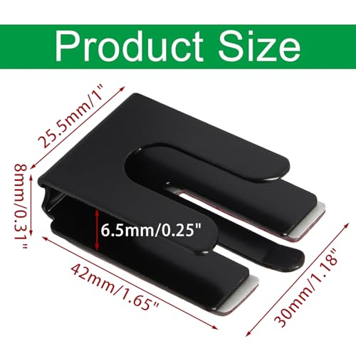 2PCS Black Radio Microphone Hanger, 42 x 30 x 8mm, Style 3 | Adhesive Back, CB Microphone Holder, Metal Car Mic Hanger, For Cars Homes Offices - size: 42 x 30 x 8mm ,Style 3