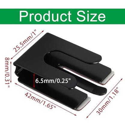 2PCS Black Radio Microphone Hanger, 42 x 30 x 8mm, Style 3 | Adhesive Back, CB Microphone Holder, Metal Car Mic Hanger, For Cars Homes Offices - size: 42 x 30 x 8mm ,Style 3