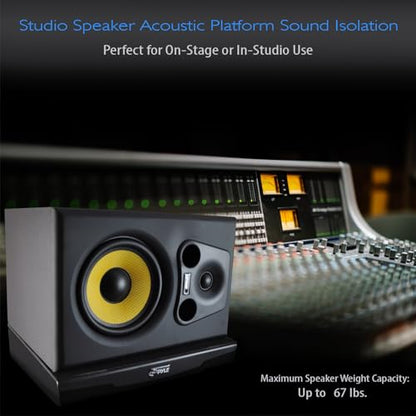 Pyle Speaker Isolation Pads - 13 x 11 x 2.6 inches - Acoustic Noise Isolation Platform - Foam Riser Recoil Stabilizer with Rubber Base for Studio Monitor, Subwoofer, Loudspeaker - PSIO8 - size: 13.0" x 11.0" (Single)