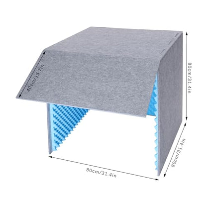 Desktop Soundproof Cover, 80x80cm Portable Vocal Isolation Booth with Acoustic Foam, Microphone Isolation Booth Cube, Noise Reducing Shield for Microphone, Streaming, and Office Privacy (Blue) - color: Blue