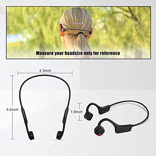 Bone Conduction Headphones Bluetooth, Wireless Open-Ear Headset with Microphones,Titanium Lightweight Sweat Resistant, Answer Phone Call Sports Earphones for Running Hiking Bicycling - color: Black