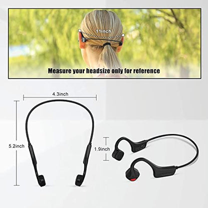 Bone Conduction Headphones Bluetooth, Wireless Open-Ear Headset with Microphones,Titanium Lightweight Sweat Resistant, Answer Phone Call Sports Earphones for Running Hiking Bicycling - color: Black