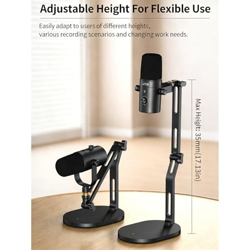 Flexible Boom Arm Stand for 5 / 8inch and 3 / 8inch Adapters Featuring Aluminum Construction and Cable Management Holder Auditory Microphone Stand