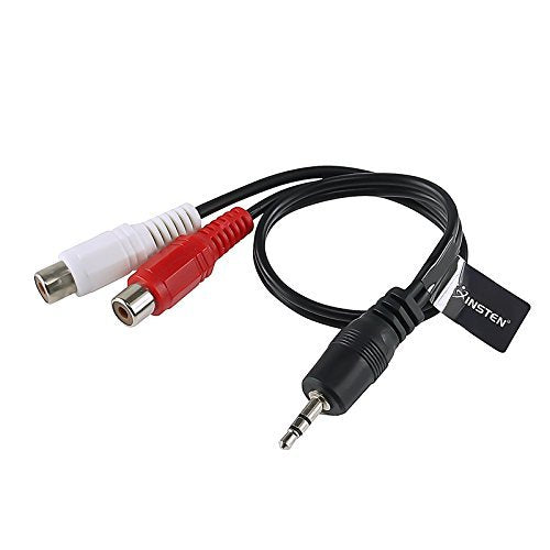 6" 3.5mm Stereo (M) to Dual RCA (F) Audio Cable (Black)