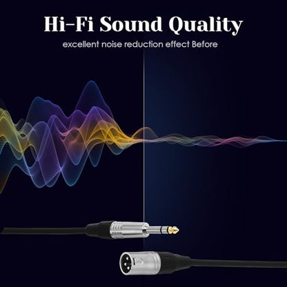 3pin XLR Male to 1/4 6.35mm TRS Jcak Cable, Balanced Mic Cord, 3ft-2Pack | Double-Shielded OFC, Gold-Plated Connectors, Low Noise,Tight Fit, For Mixer, Amp, Speaker, Microphone - size: 3 FT - 2 Pack, style: XLR Male
