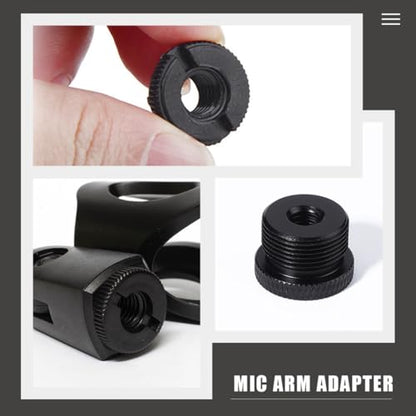 Cabilock 30pcs Mic Stand Adapter Set 3/8" Female to 5/8" Male Thread Screw Adapter for Microphone Boom Arm Mounts Compatible with Microphone Stands and Camera Tripods, Black Plastic