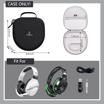 Tourmate Hard Storage Case for WolfLawS Wireless Gaming Headset,Portable EVA Case(Box for Sale) (Black)