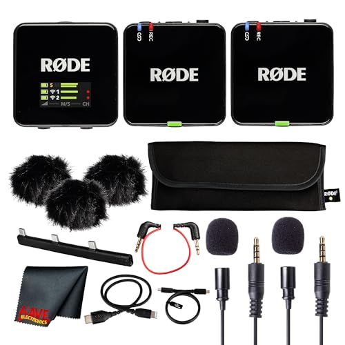 Rode Wireless GO III (Gen 3) Dual Channel Mic System | Compact 2.4GHz, 32-Bit Float Recording, Wireless Microphone for Cameras, Smartphones & Lavalier Use + 2X Lavalier Omnidirectional Condenser Mics