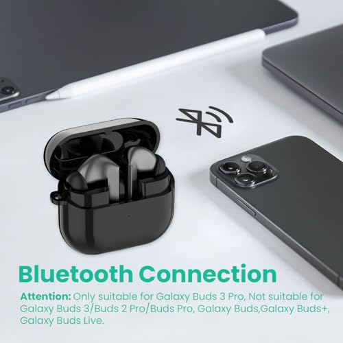 Charging Case Inended for Samsung Galaxy Buds 3 Pro,Replacement Charger Station with USB C Cable Wired Earbuds Charger Case Dock Stand Cradle Cover (Black) - color: Black