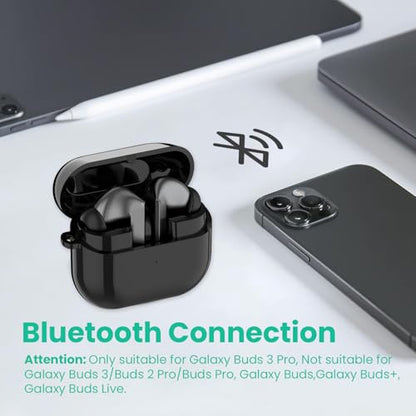 Charging Case Inended for Samsung Galaxy Buds 3 Pro,Replacement Charger Station with USB C Cable Wired Earbuds Charger Case Dock Stand Cradle Cover (Black) - color: Black