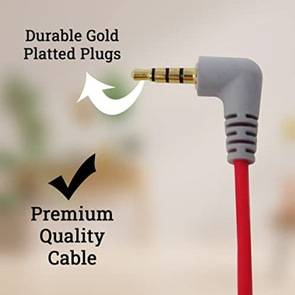 ElloGear 3.5mm TRS to TRRS Adapter Microphone Cable Compatible with Rode SC7, VideoMic, VideoMicro Go, Boya, Other External Mic - TRRS Cable Fits iPhone, Smartphone and Tablets