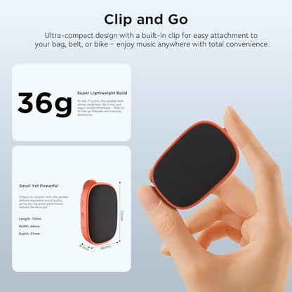 Clip-On Mini Bluetooth Speaker - color: Orange