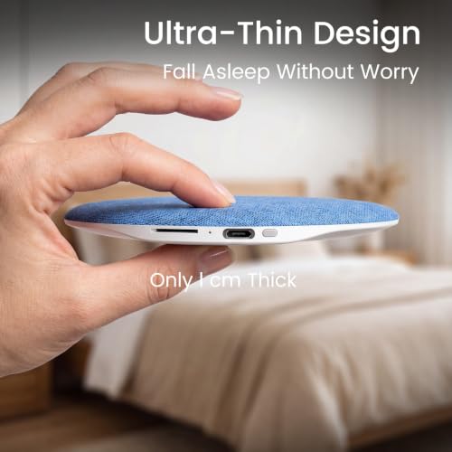 Pillow Speaker for Sleeping with Built-in White Noise, Bluetooth 5.4 Sleep Aid for Side Sleepers, Auto-Off Timer, 48H Battery, USB-C Bedside Sleep Speaker