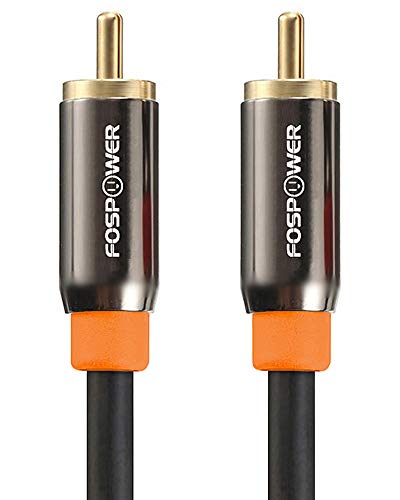 FosPower Digital Audio Coaxial Cable [24K Gold Plated Connectors] Premium S/PDIF RCA Male to RCA Male for Home Theater, HDTV, Subwoofer, Hi-Fi Systems - 3ft | FosPower Digital Audio Coaxial Cable S/PDIF RCA Male Subwoofer Cord (3ft) - size: 3 Feet