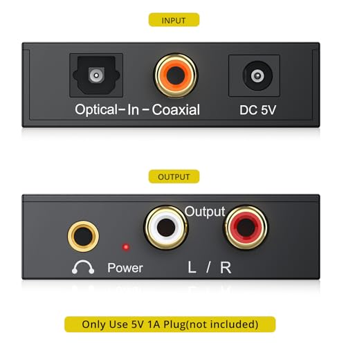 PROZOR 192KHz 디지털 - 아날로그 오디오 컨버터, DAC 광학 - 아날로그 L/R RCA 3.5mm 컨버터, 디지털 SPDIF 토스링크 광학 - 3.5mm 잭 어댑터 PS3 HD DVD PS4 Amp 애플 TV 홈 시네마용 - size: Lightweight Shell, style: 2.0CH PCM