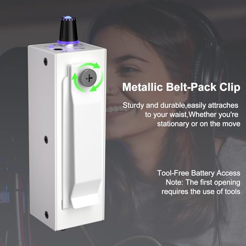 P2 Portable In-Ear Monitor Amplifier Ultra-Compact Personal Headphone Amp with Stereo/Mono Switch,Color Breathing Light,IEM System Headphone Amplifier for Guitar Bass Keyboard Drummers Musicians