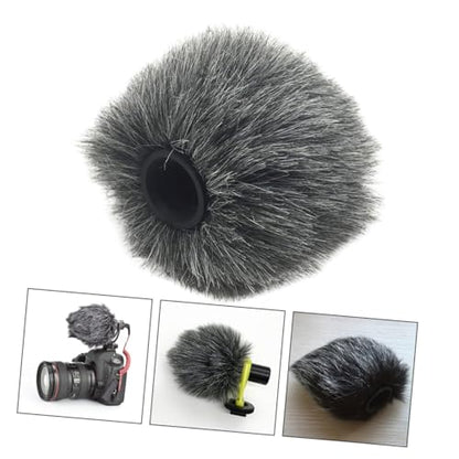 Vaguelly Windscreen Microphone Cover Windproof Furry Protector for Camera Microphones Reduces Wind Noise Easy to Use