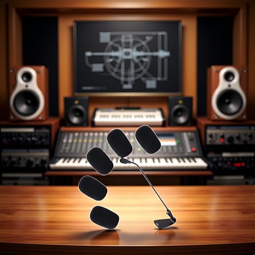 5 Pcs Black Replacement Microphone Sponge Wind Shield Windscreen Foam Cover for Microphone Windscreen for Shure CVG18-B/C Gooseneck Condenser Accessories