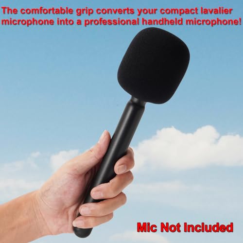 Mic Holder for DJI Mic 1/2, Interview Microphone Handle for Rode Wireless GO I/II/ME/Pro, Wireless Lavalier Microphone Handheld Adapter Mount with Foam Cover for Hollyland Lark M1