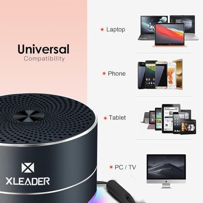 XLEADER Small Bluetooth Speaker, IPX6 Waterproof Shower Speaker - color: Black Blue