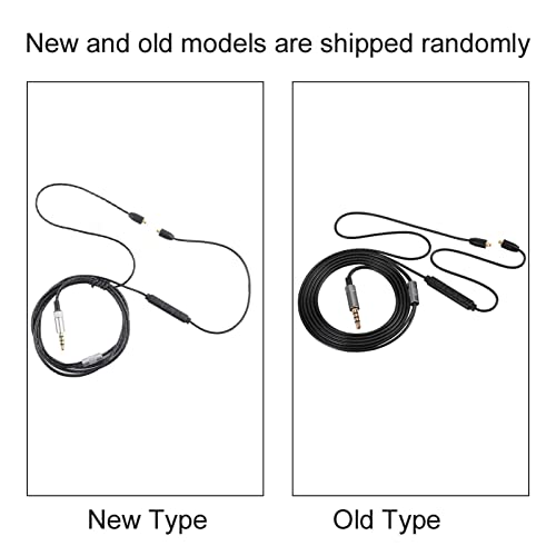 Replacement Earphone Cable, Upgraded Audio Cable with Mic for In-Ear Monitors, Durable Black for Musicians Commuters Gamers Fitness Enthusiasts