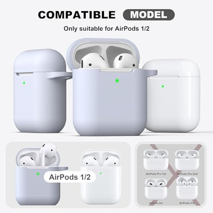 for AirPods 2nd/1st Case Silicone Cover, Pebble | Compatible with Apple AirPods 2nd/1st (2019/2016) Generation with Keychain & Cleaner Kit, Wireless Charging Compatible - color: E1-Pebble