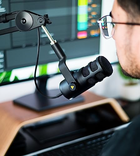 MAONO PD100U USB Dynamic Microphone, Podcast Recording Mic with Gain Knob | Plug & Play, Desktop Stand, Metal Structure, Cardioid Studio PC Computer Mic for Streaming, Vocal, Studio, Content Creation
