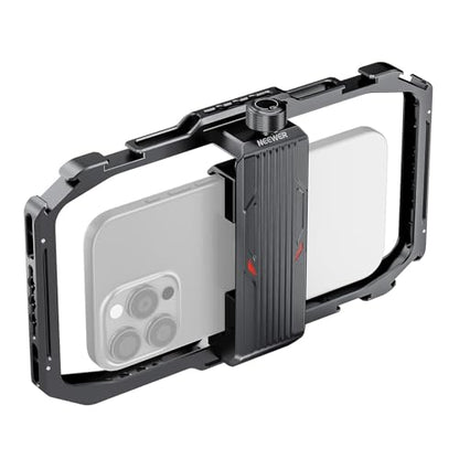 NEEWER Universal Phone Cage, Smartphone Video Rig with Quick Release Mounts Cold Shoes for Videomaker Filmmaking TikTok Vlogging Phone Video Stabilizer Holder Compatible with iPhone Samsung, PA039 - style: PA039