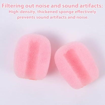 10 Pcs Pink Microphone Windscreen Covers Foam High Density Headset Mic Foam Cover High Density Lapel Headset Microphone Windscreen