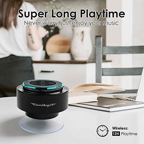 XLEADER, Upgraded, Pro Shower Speaker, Certified IPX7 Waterproof Bluetooth Speaker, with Suction Cup, Silicone Lanyard, 8W Crystal Sound&Rich Bass, 15H Playtime, Ideal Gifts - SoundAngel Mate(2 Gen) - color: A Blue