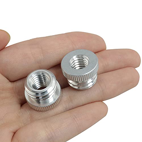 2PCS 3/8'' Female to 5/8'' Male Threaded Screw Adapter for Microphone Stand Mount Tripod Laser Level Adapter - size: 3/8'' Female to 5/8'' Male