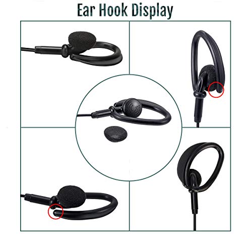 Retevis RT68 Walkie Talkie Earpiece with Mic, for RT22/RT21/H777/RT27/RT68H | Soft Earhook, 2 Pin , Compatible with Kenwood, Pxton, Baofeng BF-888S 2 Way Radio, Two Way Radio Headset(10 Pack) - style: Soft Earhook