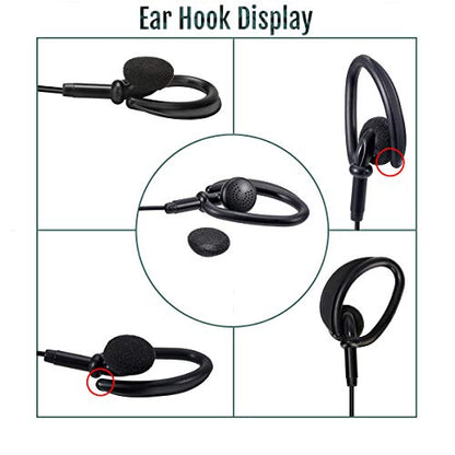 Retevis RT68 Walkie Talkie Earpiece with Mic, for RT22/RT21/H777/RT27/RT68H | Soft Earhook, 2 Pin , Compatible with Kenwood, Pxton, Baofeng BF-888S 2 Way Radio, Two Way Radio Headset(10 Pack) - style: Soft Earhook