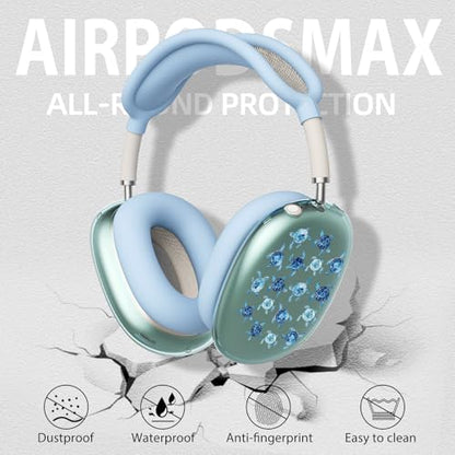 Cute Blue Sea Turtle Clear Case for Airpods Max Headphones Cartoon Soft TPU Ear Cups Cover Anti-Scratch Silicone Ear Pad Protective Case Ocean Headband Cover for Apple Airpods Max - color: Sea turtle 01