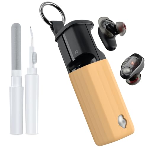for Skullcandy Method 360 ANC Case Cover, Soft Silicone Protective Earbuds Case, Only Compatible with Skullcandy Method 360 ANC with Cleaner Kit Accessories Set(Brown) - color: Brown