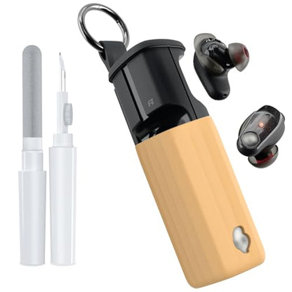 for Skullcandy Method 360 ANC Case Cover, Soft Silicone Protective Earbuds Case, Only Compatible with Skullcandy Method 360 ANC with Cleaner Kit Accessories Set(Brown) - color: Brown