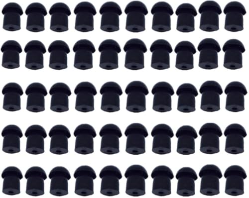 Lsgoodcare 100PCS Black Silicone Rubber Replacement Mushroom EarTips Earbud Compatible with Motorola Kenwood Icom Baofeng HYT Midland Radio Surveillance Acoustic Coil Tube Earpiece Headset - color: black