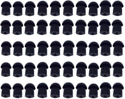 Lsgoodcare 100PCS Black Silicone Rubber Replacement Mushroom EarTips Earbud Compatible with Motorola Kenwood Icom Baofeng HYT Midland Radio Surveillance Acoustic Coil Tube Earpiece Headset - color: black