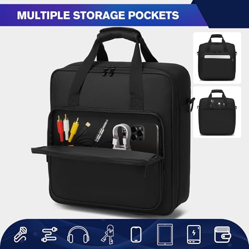 Padded Nylon Mixer Gig Bag Case, 15.4" x 15" x 5.1", Protector Gear Mixer Gig Bag with Removable Strap, DJ Controller Travel Shoulder Bag For RODECaster Pro II, TC Helicon GOXLR, MG10XU 10