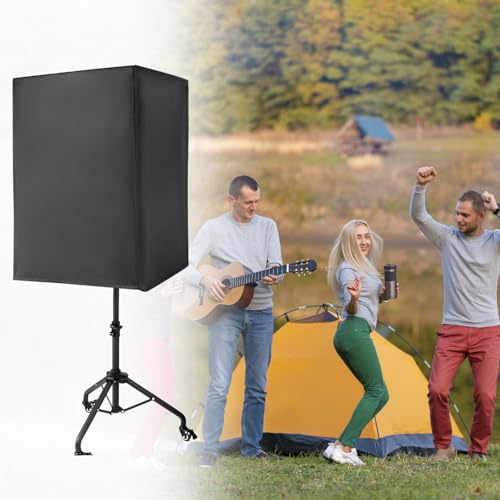 QWORK 15 Inch Waterproof Outdoor Powered Speaker Cover - Oxford Cloth with Silver Coated Layer, Protective Cloth Cover Bag for Audio PA/DJ Powered Speaker