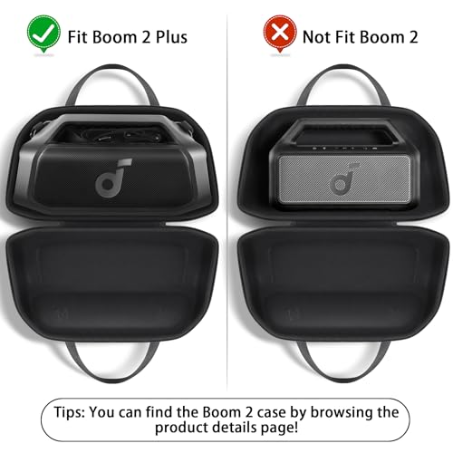 co2CREA for Soundcore Boom 2 Plus Outdoor Speaker Hard Protective Case | Portable Travel Design, Padded Interior, Detachable Shoulder Strap, Hand Strap And Strong Zipper For Easy Carrying