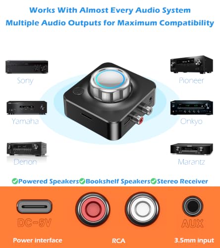 Bluetooth Receiver for Home Stereo Bluetooth Adapter | Bluetooth Audio Receiver for Stereo Receiver & Old Speakers, Optical/COAXIAL/AUX Output, Bluetooth 5.3 Low Latency, KAIY